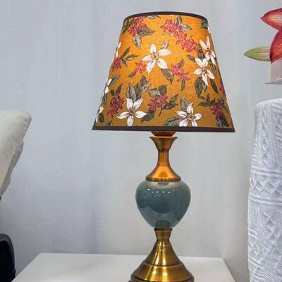 中式复古台陶瓷灯台45939温灯卧D室馨全铜轻奢LE浪