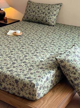 轻奢类纯棉双层纱床笠A罩单EX250222床件全棉防滑床单人垫套保罩