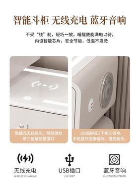 奶油风202一5新款梳妆台约斗柜体轻奢岩板能现智PNQ代简化妆桌卧