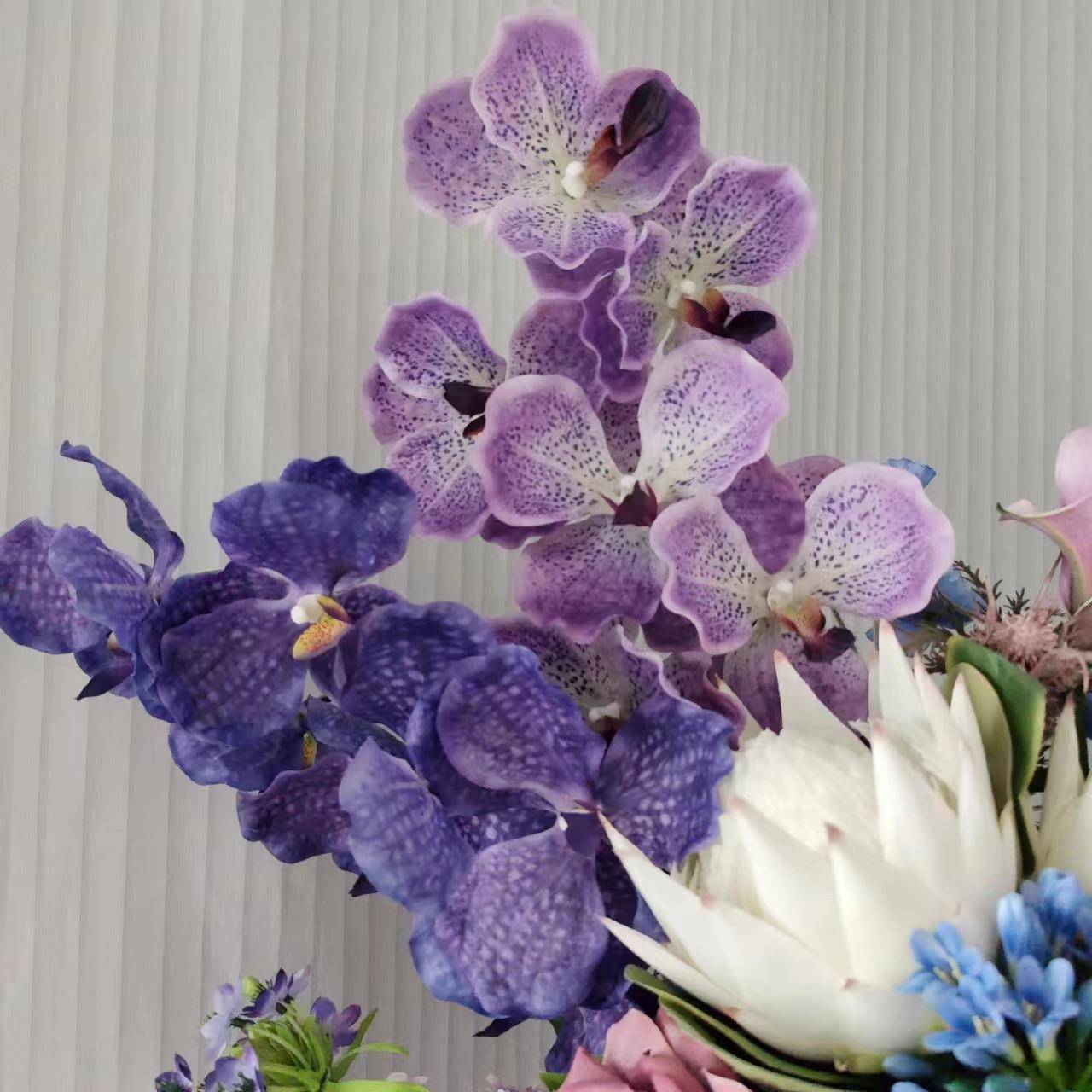 高品蓝紫超大假花束梦幻森林色摆设仿真花绢花样花M325婚庆板间会