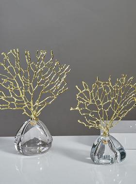 简约创意摆IZV发财树件柜高档轻奢理石客厅酒电视柜招财大家居装