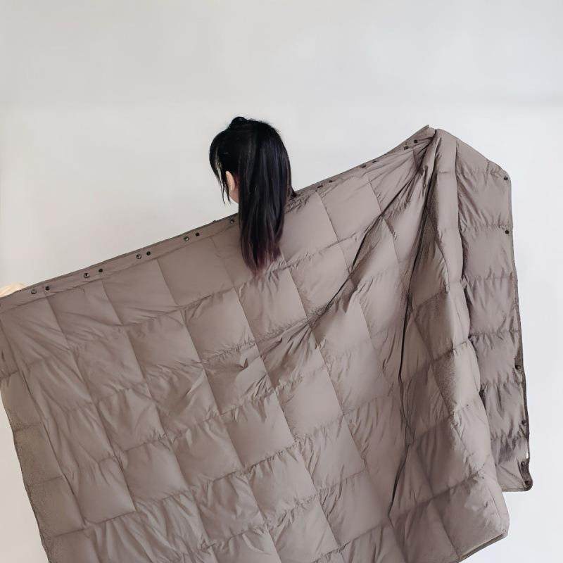 控外羽毯绒温被加厚保暖办公户披肩车用飞机盖MG1688-K毯斗篷午睡