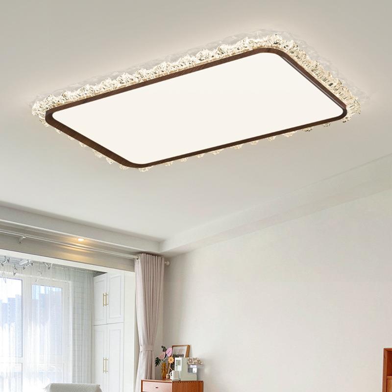 古中1032风创客厅卧吸顶灯简约胡桃木色室灯意2025新款大厅主灯超