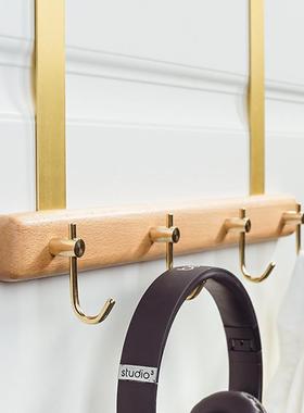 卧意室门后YIQ挂钩门上挂衣架免打孔浴室所厕墙上挂壁创挂衣帽置