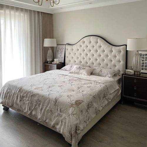 美布轻实木床法式艺床PXX式现代简约奢床1.8米主卧室双人公主床婚