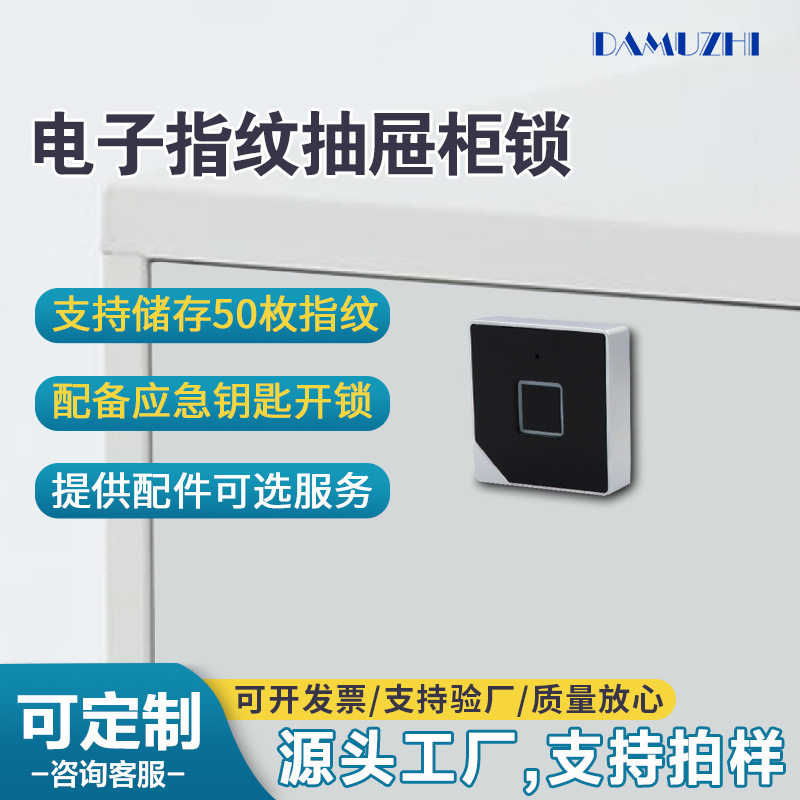 大拇指指纹应急钥匙柜门抽屉锁