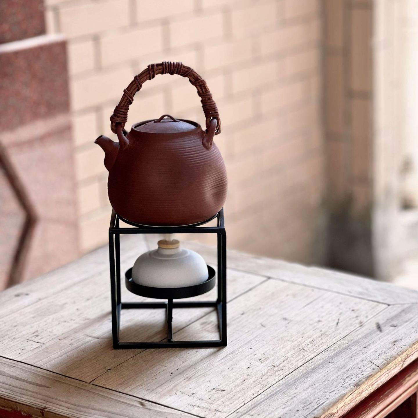 潮州纯手工原矿紫泥提梁銚壶砂器把壶跳盖卡盖煮茶烧水壶碳41炉藤