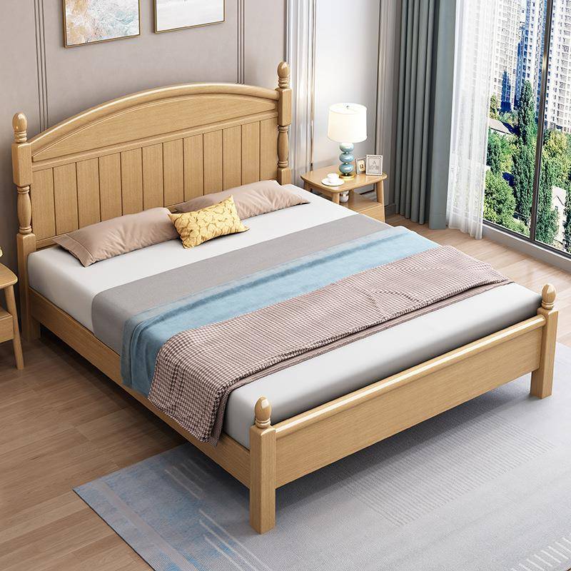 榉实木床现代简约双人8床1木.米15主卧室高箱床儿童床厂325#床.家