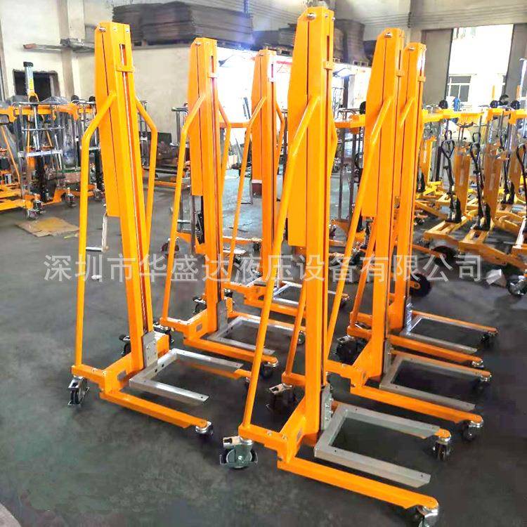 单轴手摇工式堆轻高车车带滚A10筒迷你电动叉车型位200kg模具装卸