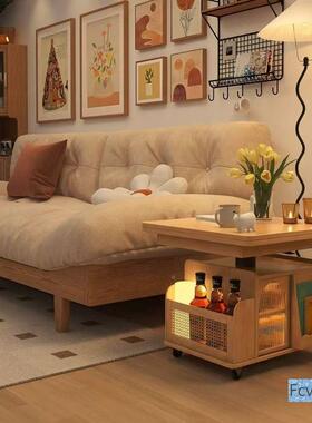 百洛茶台客厅沙发降VPY茶几爆款叠餐桌两用实折木茶桌移动功能多