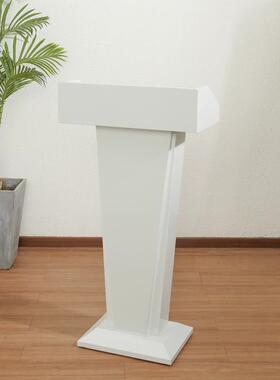 白色户不锈钢演讲台发言台迎宾接待物业登记礼宾台咨客台泊车JLK-