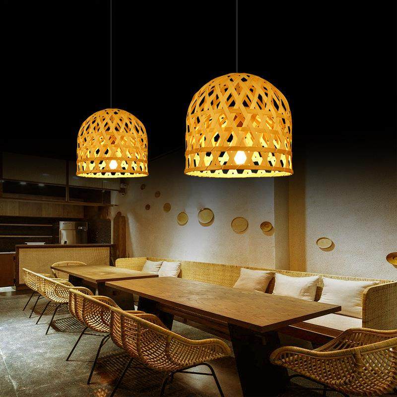 性日式吊灯66创意个餐厅吧台民宿帽饭店茶室巢复古灯竹编鸟草竹艺,家装灯饰光源,智能吊灯,淘宝优惠券,粉丝福利购,淘宝优惠卷