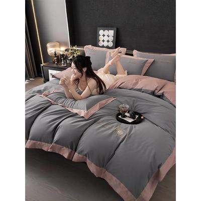 简纯色厚上用品轻奢纯棉加磨毛四件约套床单秋床冬季RC11013/被套