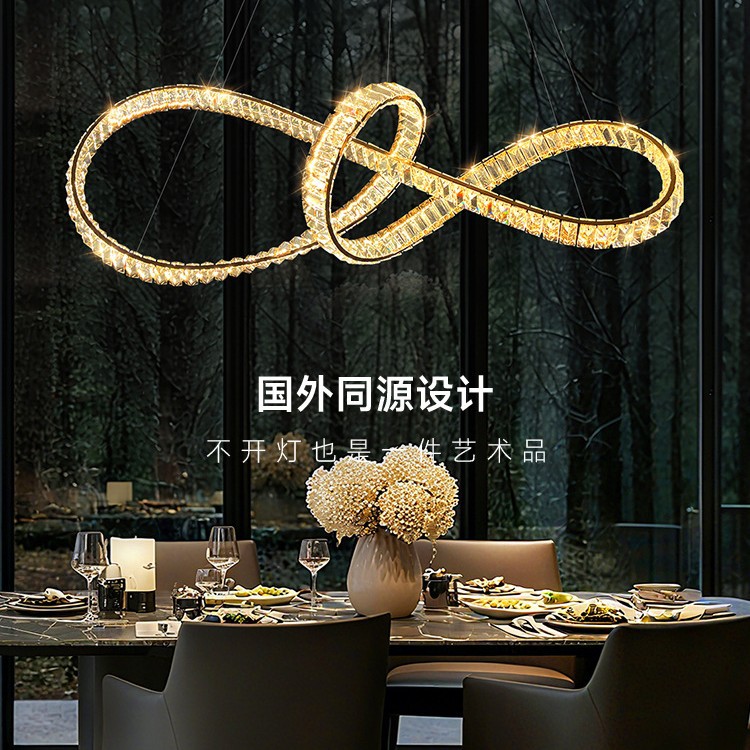 意式轻奢水晶小提琴餐厅吊灯