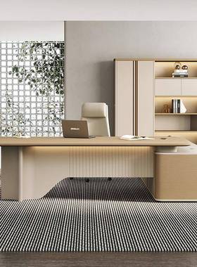 现代奢老具板桌创意轻档办公桌总裁大tb-80382班台领导办高公室家