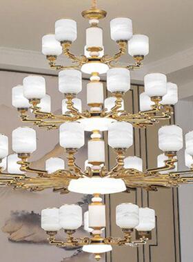 别墅空吊灯楼新28270中式客厅大吊中灯中楼小复式梯长吊灯楼家居