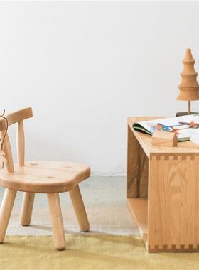 UMO木墨儿童豆豆椅板M初制儿木童系列儿童小凳樱KWI桃黑胡桃木
