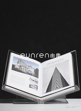 简约现代透明亚克力收纳杂志OXK书架间摆样板架房陈列展件示软装