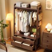 实木床头柜衣帽一体家挂衣AEW架架约现代落地简卧室主卧衣用服收