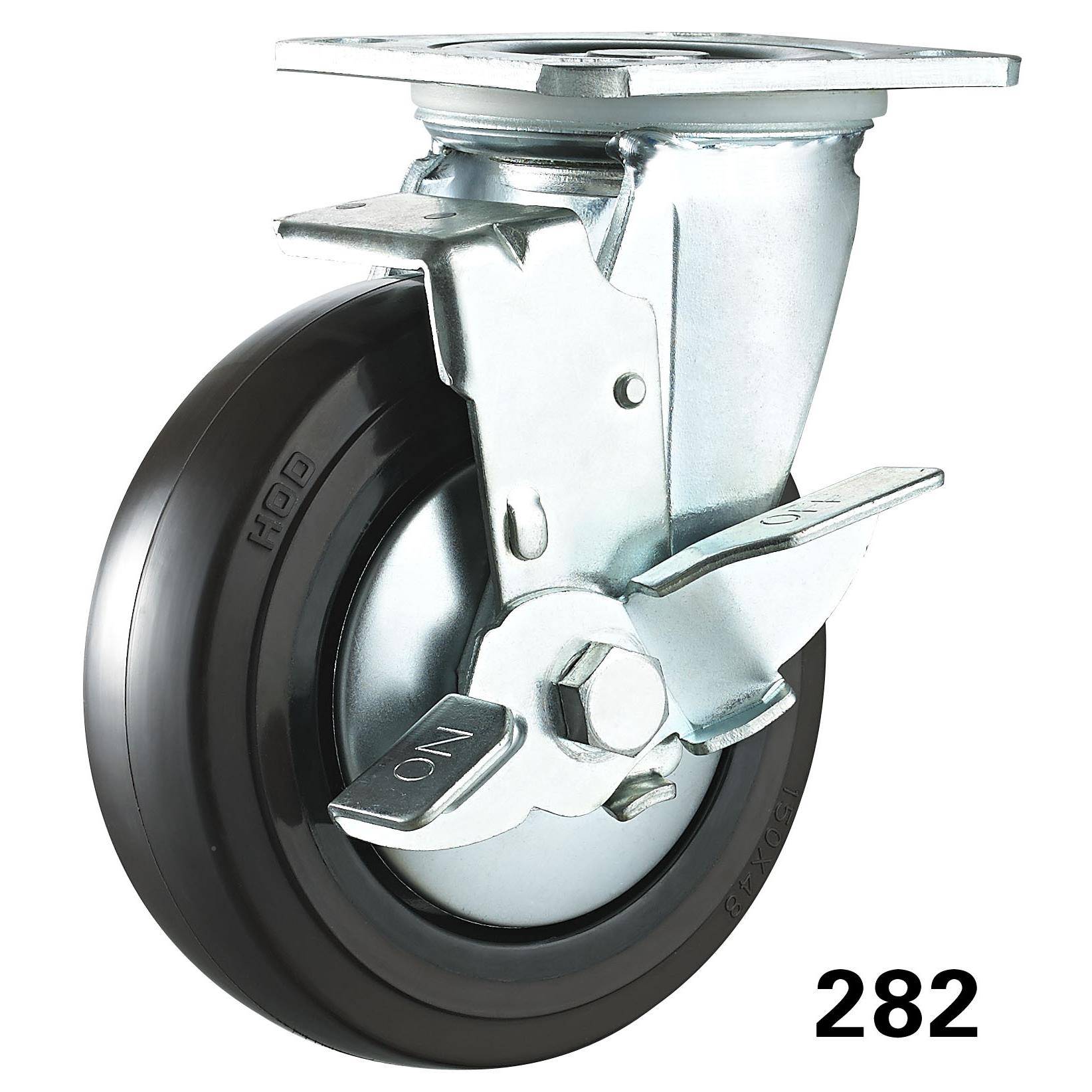 O音D厚德脚轮45IYV68寸防缠绕重H型静万向活动橡胶耐磨用手推车承