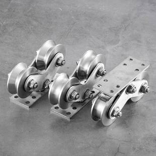 304不锈钢双重型UVH滑轮铁轮平移KUL门轴承轨轮大门子地道下定轮