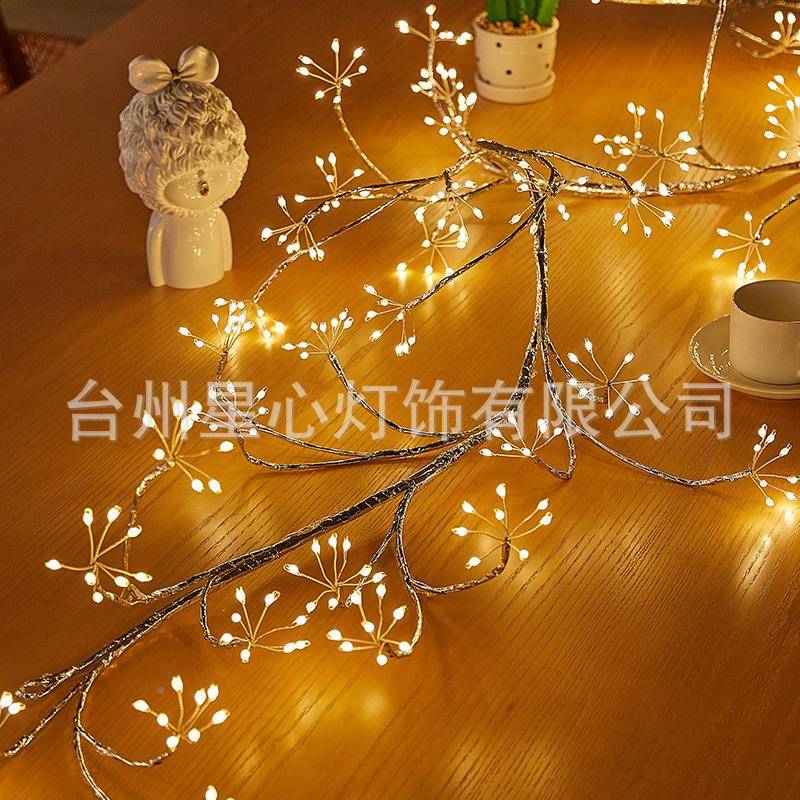 跨境新款大灯氛灯珠花丛间造型灯LED树枝灯藤条房墙DI面装饰灯围