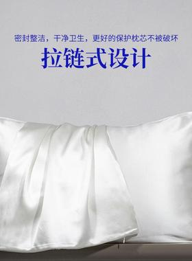枕套16姆米拉链款5*76cmJY202306双1面真套100桑蚕丝刺绣lo枕go丝