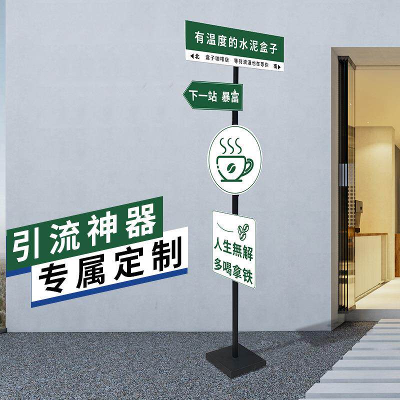 异网红打卡路817:创意简易景点标牌自定义牌指:示牌立式形牌