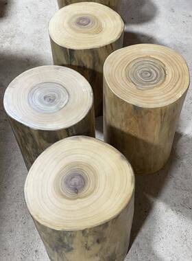 原木香樟雕木HLZ树墩树桩木桩凳坐子花架子根凳茶几实木大底座墩