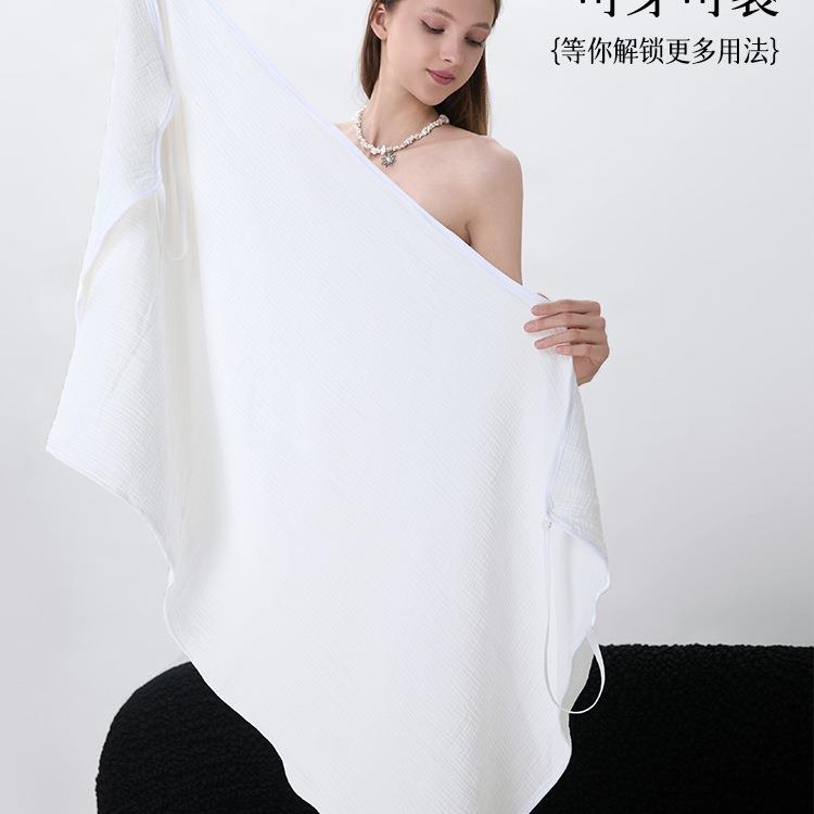 吊带纱布浴巾女205新大身人可穿裹97413全吸水速干浴裙款夏季j2ω