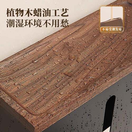 胡桃木纸巾盒卫纸生间所擦手盒挂壁厕式高端酒515店洗手间厕置纸