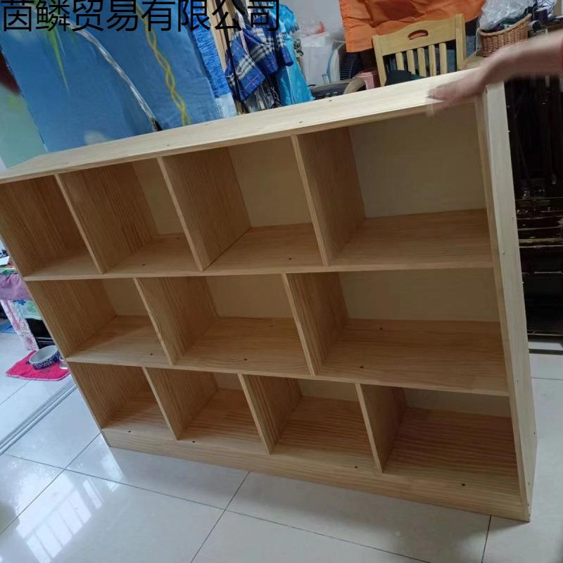 实木儿童书架挂壁落地收纳柜玩具物品架幼儿园实书茵厂家直柜包木