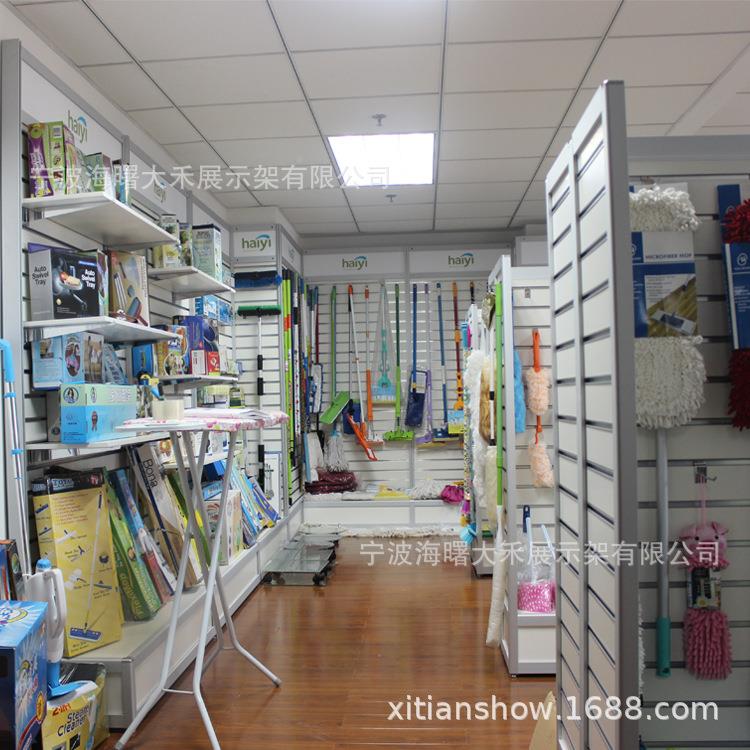 货杭州宁余姚样品间铝金槽板展示架杂陈306列合柜双波面货架中岛
