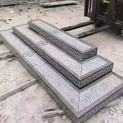 厂家院青石祥庭云台阶石ECR石雕花台雕阶石石台阶石头踏步