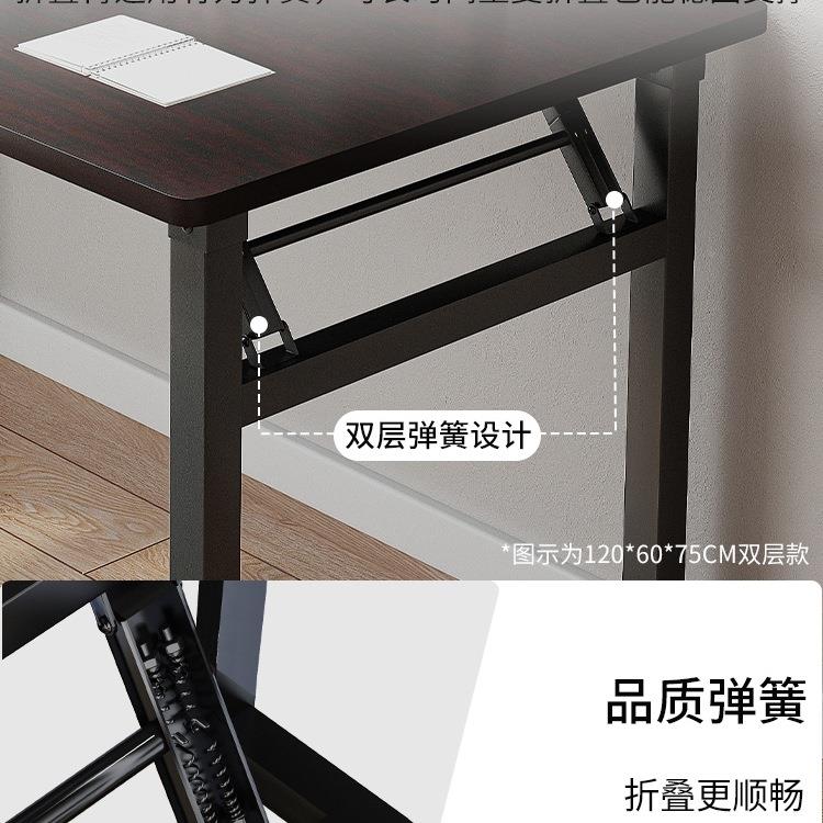 可叠电简脑桌台卧室家用办公式学习小户型985书桌子易长方折形出