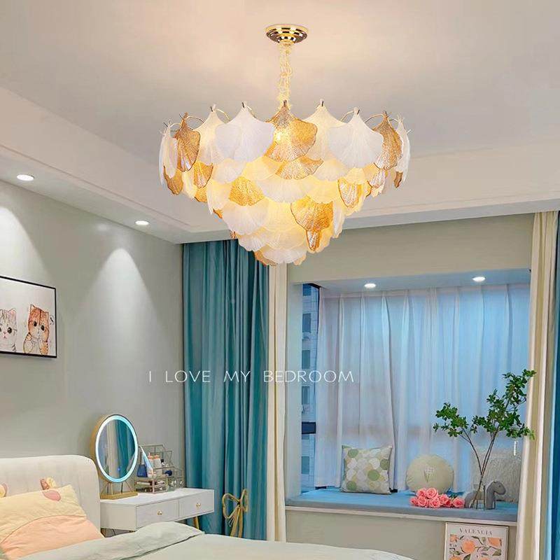 法式轻奢水灯客厅灯BOF贝壳玻璃古现代简约浪吊漫复餐厅主卧室晶