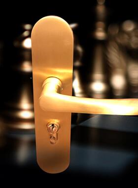 室内黑色室房锁全铜门卧门执手OYU锁现代简把约静音木门锁