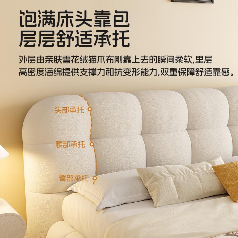 与轻奢风床布简约布现代卧室吉法式科XWM技网红棉花糖猫抓泡芙布