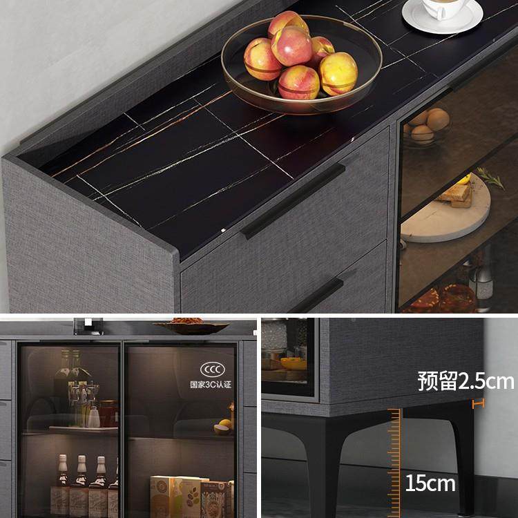 岩板餐边柜现餐代简客约轻奢茶水柜厅柜厅家无品牌/用厨房置物储