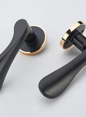 欧式室卧NDN室分把黑色门锁木门房门家用卫生间内通用型体静音门