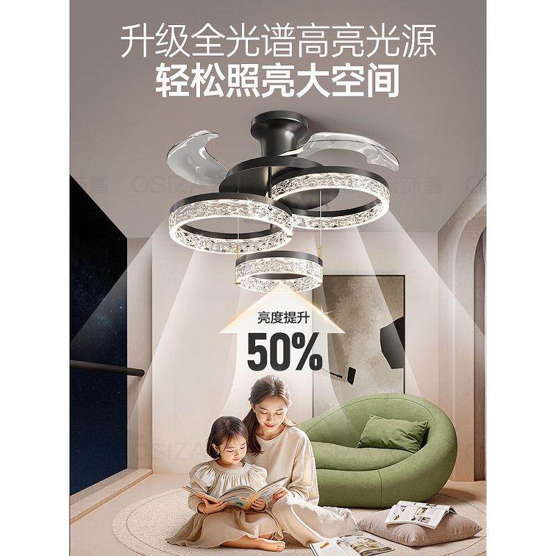 新款负离子风叶灯卧无室220灯现代简约中山灯具主卧吸顶灯全扇屋