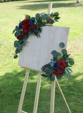 西式门花拱牌婚礼创意仿花宴会18044水牌花指示真迎宾牌花布置背