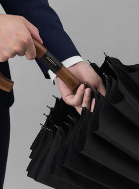 加左都木把长直柄黑色伞超大号加固用厚抗风PAY暴自动伞男士家双