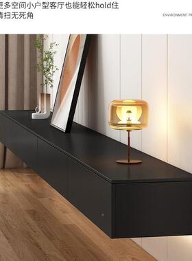 奢灰色黑色GVQ悬空茶几轻电视柜组合简约板现代厅家用小户型岩客T