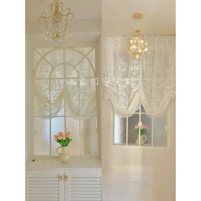 法式装复古铁艺假窗户奶风装饰形墙面722拱饰屏风隔断玻璃油玄关