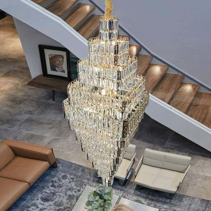 科迪诗年楼新款墅复式loft梯客厅大厅晶水吊灯售楼部中空CUI挑空