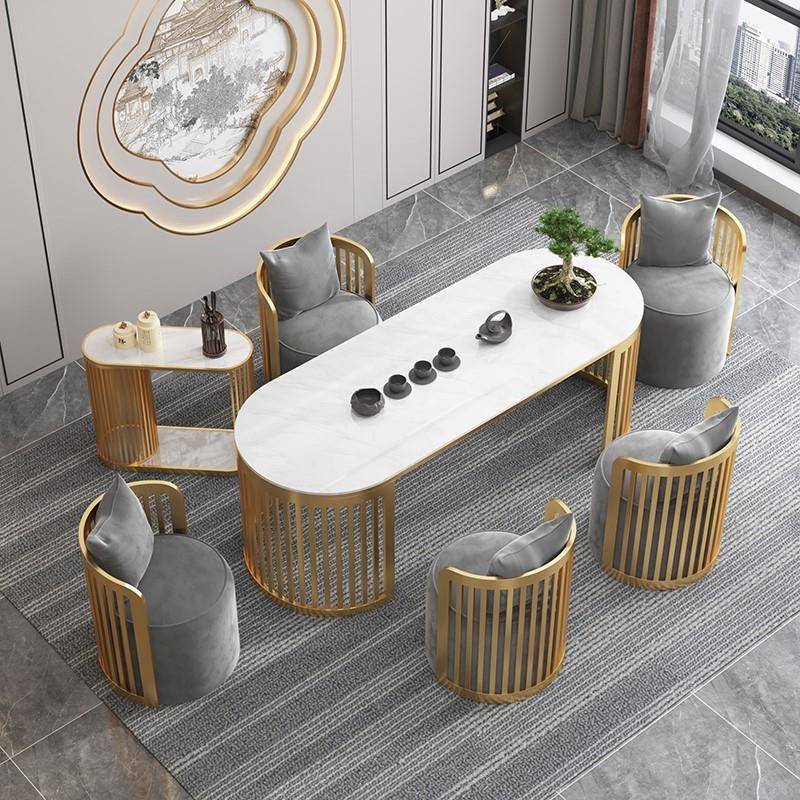 8V阳台用茶桌椅组合家小轻户型奢办公极简室茶台简约F77MJM99岩板