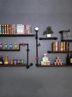 创意工业隔风壁挂水水表复NPR古做旧收纳隔架美式loft铁艺置物架