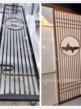 轻奢金不钢屏风隔断钛金客厅入户进门锈玄关现代简约饰QWH装属镂