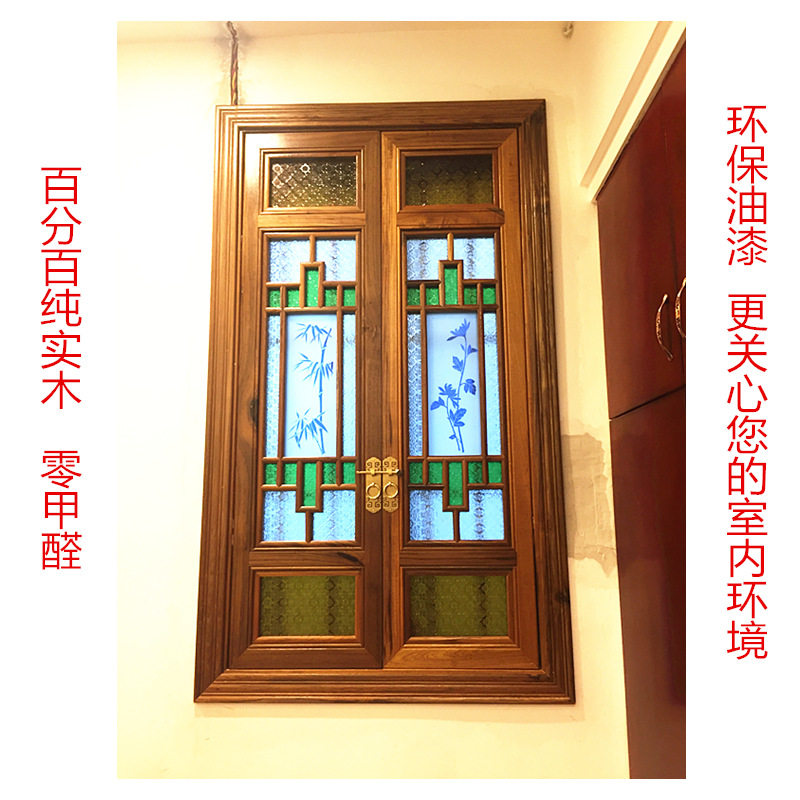 岭南仿古实木花格满洲窗